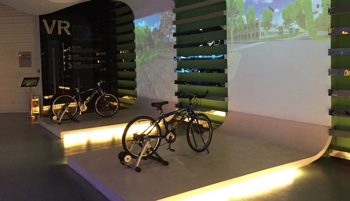 天津媒体互动虚拟踩单车